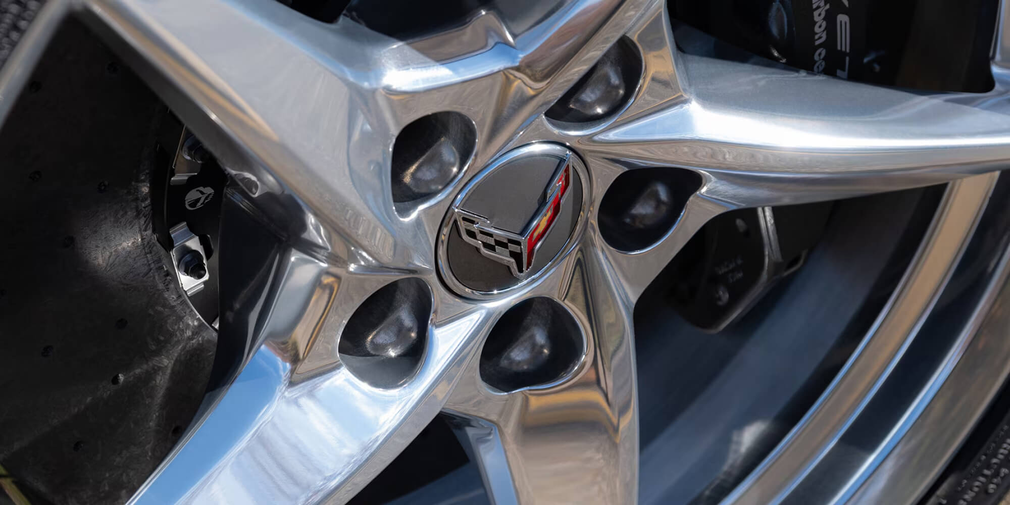 Close-up of the Rim on a Chevrolet Corvette E-Ray.